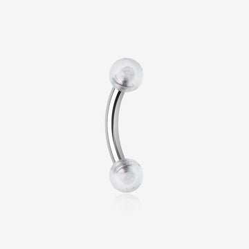 Acrylic Ball Curved Barbell Eyebrow Ring-Clear